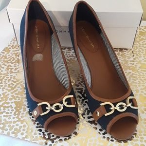 Blue Wedge Heels